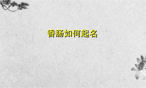 香肠如何起名