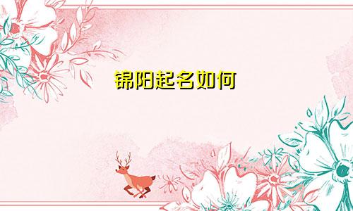 锦阳起名如何