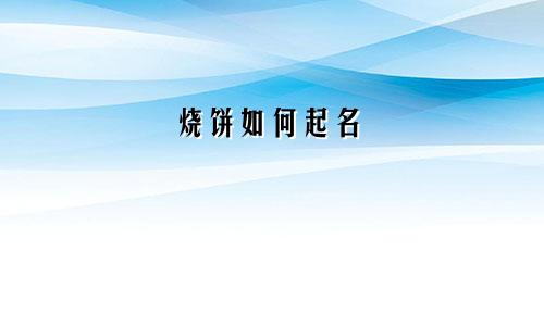 烧饼如何起名