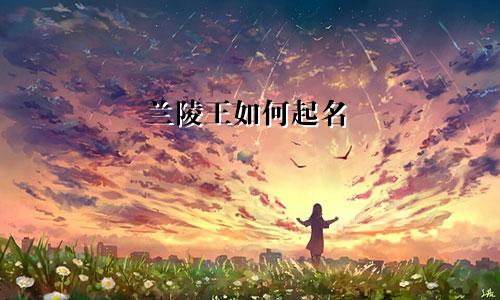 兰陵王如何起名