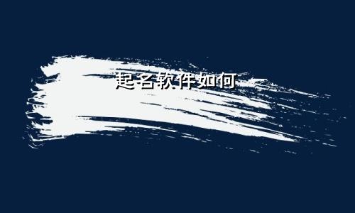 起名软件如何
