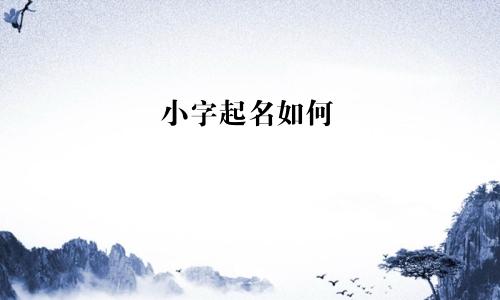 小字起名如何