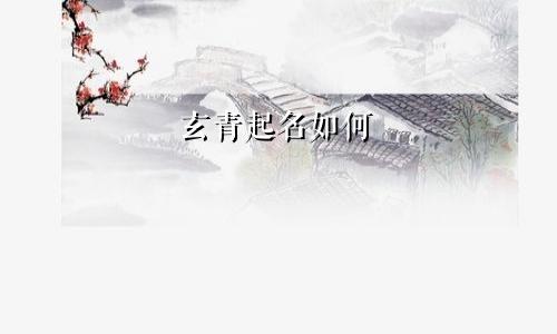玄青起名如何