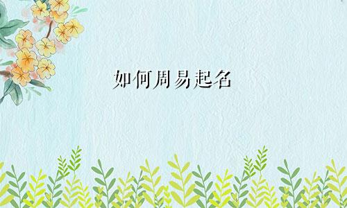 如何周易起名