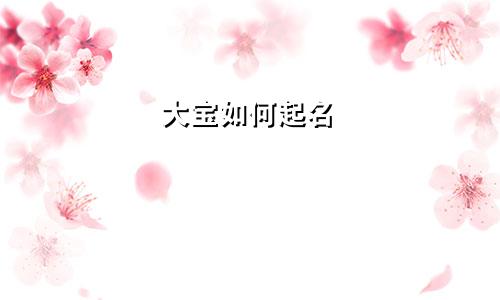 大宝如何起名