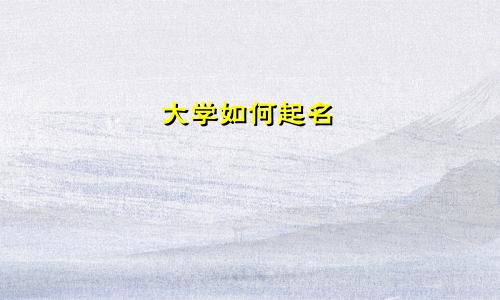 大学如何起名