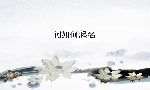 id如何起名
