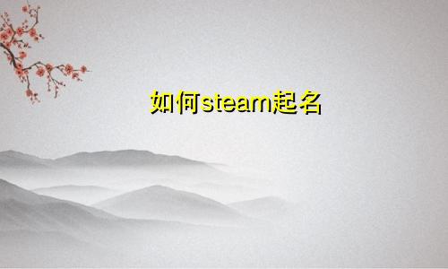 如何steam起名