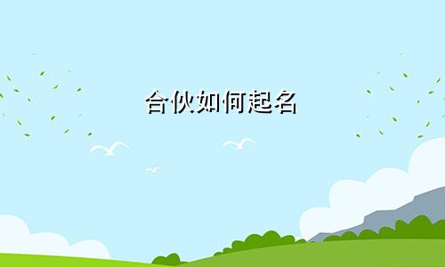 合伙如何起名
