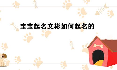 宝宝起名文彬如何起名的