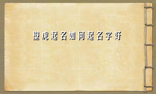壁虎起名如何起名字好