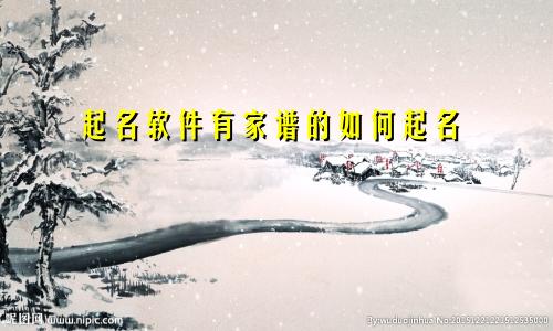 起名软件有家谱的如何起名