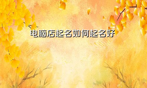 电脑店起名如何起名好