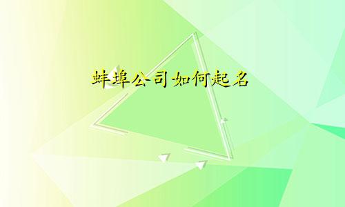 蚌埠公司如何起名