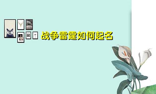 战争雷霆如何起名