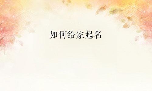 如何给家起名