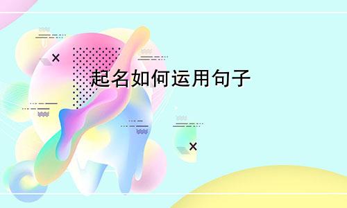 起名如何运用句子