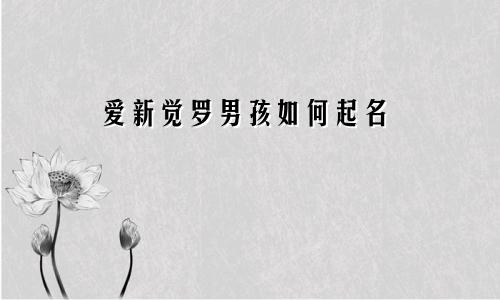 爱新觉罗男孩如何起名