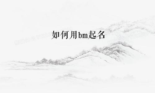 如何用bm起名