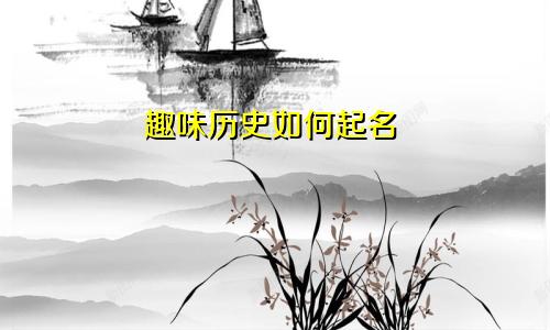 趣味历史如何起名