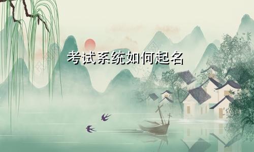 考试系统如何起名