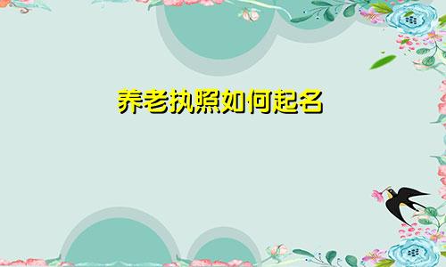 养老执照如何起名