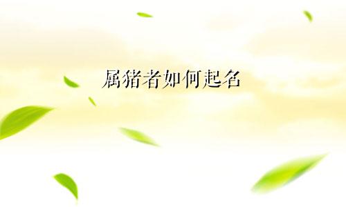 属猪者如何起名