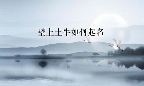 壁上土牛如何起名