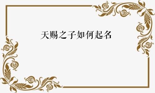 天赐之子如何起名