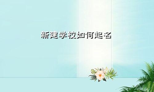 新建学校如何起名