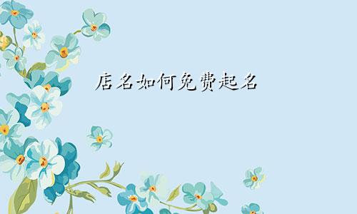 店名如何免费起名