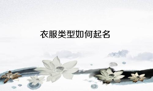 衣服类型如何起名
