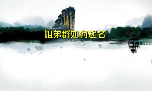 姐弟群如何起名