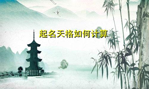 起名天格如何计算