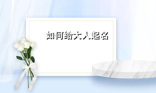 如何给大人起名