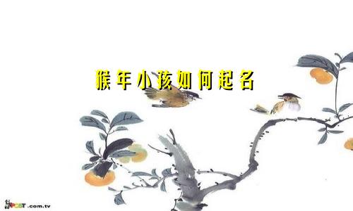 猴年小孩如何起名