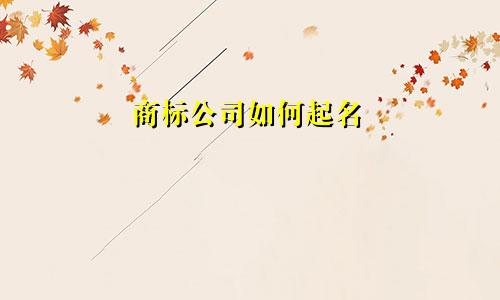 商标公司如何起名