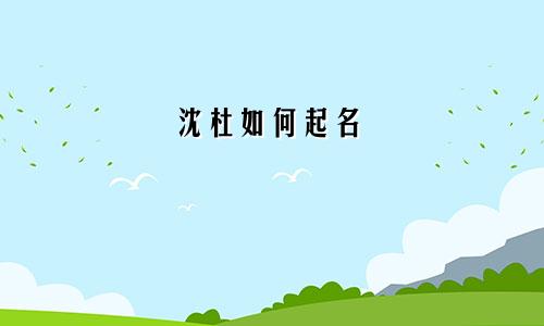 沈杜如何起名