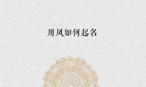 用凤如何起名