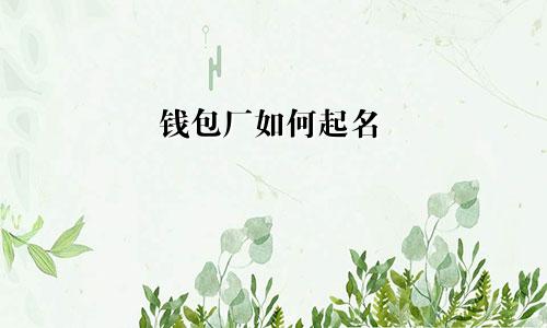 钱包厂如何起名
