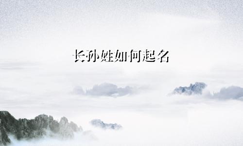 长孙姓如何起名