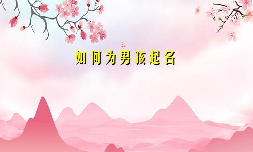 如何为男孩起名