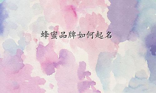 蜂蜜品牌如何起名