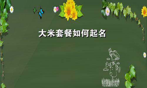 大米套餐如何起名