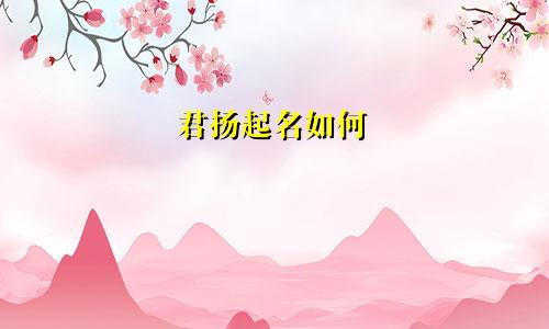 君扬起名如何