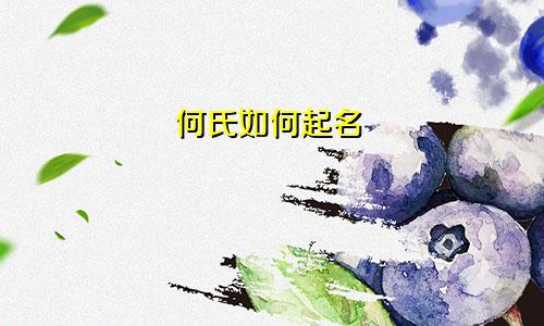 何氏如何起名