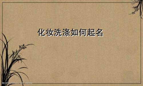 化妆洗涤如何起名