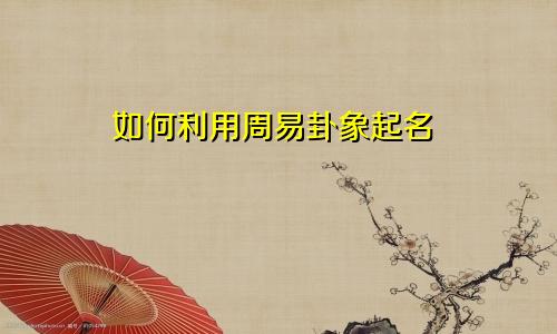 如何利用周易卦象起名