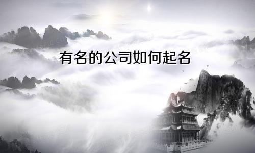 有名的公司如何起名