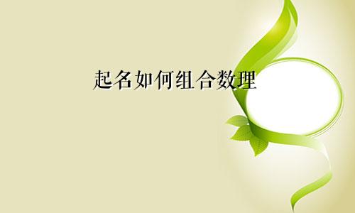 起名如何组合数理